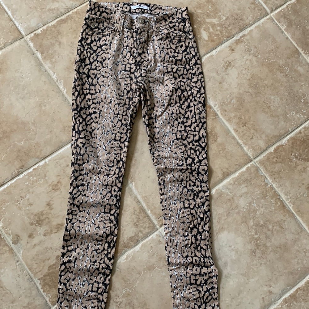 Seven For All Mankind Leopard Animal Print Safari Chic Jeggings Pants  Size 24